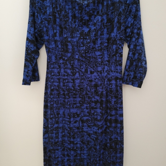 Black blue wrap dress - Picture 7 of 7